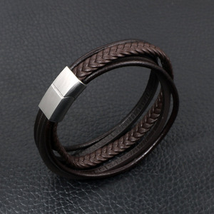 Multi Layer Woven <b>Bracelet</b> With <b>Metal</b> Buckle Unisex Fashion Accessory CE558 - Product Image 2
