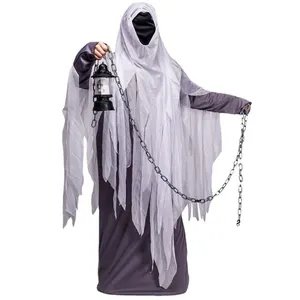 Fantasma assustador Traje Faceless para Mens Adulto Halloween Cosplay Party Costume