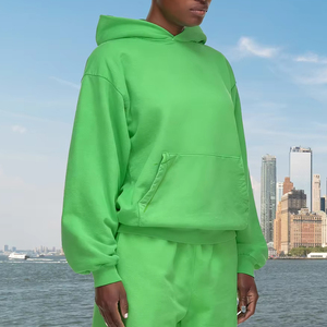 100% algodón de gran tamaño Fit Streetwear Sudadera con capucha Ropa diaria Uso informal Bolsillos Cómodo Mezcla de algodón suave Ajuste holgado Peso pesado - Product Image 5