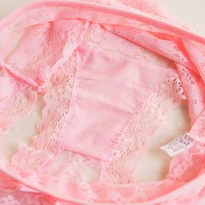 <span class=keywords><strong>Culottes</strong></span> transpirables para mujer, bragas con lazo de encaje, ropa interior de tiro medio Floral de corte alto, bragas de punto triangulares para mujer, característica hueca - Product Image 5