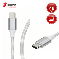 Câble de charge rapide PD 30W Type-C vers Type-C en nylon tressé de haute qualité, conducteur en cuivre pur pour ordinateur IOS, écouteurs - 480 Mbps de données