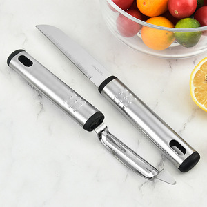 Ensemble d'ustensiles de cuisine en acier inoxydable 7 pièces avec éplucheur, couteau à fruits et outils multi-usages pour la cuisine - Product Image 1