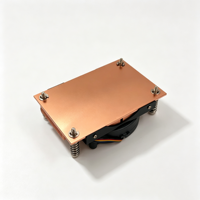 Ventilateur de refroidissement CPU en cuivre 1U à profil bas, 95W TDP, 4 broches PWM, à ailettes cannelées pour AMD AM4 Ryzen 5 5600X, refroidissement par air pour serveur
