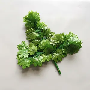 Wholesale 3 Branches Birch Leaves Green Yellow Road Greening Artificial Tree Maple Leaf Garden Engineering Decorations