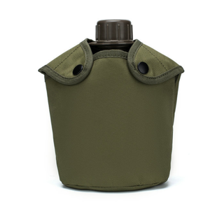 Botella de Agua Deportiva de Plástico HDPE de 0.8L-1L (800ml-1000ml) con Camuflaje Verde, Cantimplora de Aluminio y Bolsa para Camping - Product Image 3