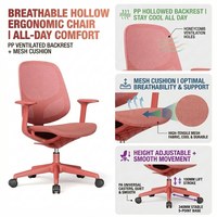 Chaise de bureau ergonomique moderne et colorée, respirante, avec dossier solide, pivotante, sur roulettes, pour ordinateur, travail, maison, enfants et études