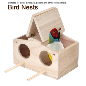 Ahşap kuş evi papağan kafes kuşlar papağanlar yetiştiriciliği kutusu ev bahçe dekorasyonu asılı Parakeets Finches serçeler yuva - Product Image 3