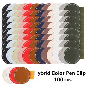 Lot de 100 attaches-crayons en cuir élastique auto-adhésives, accessoires pour planificateur, clip pour <span class=keywords><strong>crayon</strong></span>, clip pour stylo hybride couleur, vente en gros - Product Image 1