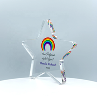 Plaques de récompense en acrylique transparent personnalisées, épaisses de 25 mm, écologiques, gravées au laser, blocs de trophées vierges