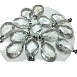 Colgante de Piedra Preciosa Personalizado, Cierre de Plata, Cristal Natural Mixto, Cuarzo en Forma de Gota de Agua, Piedra Tallada, Joyería, Regalo, Venta al por Mayor - Product Image 2