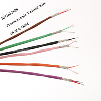 Kabel Ekstensi Termokopel Multi-Warna K/J/E/T Berisolasi FEP, Kabel Kompensasi Industri, Jalinan Tembaga Berlapis Timah 600V