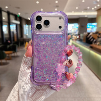 Casing HP TPU PC Gaya Ins Berkilau dan Mewah dengan Tali Manik-Manik Cantik untuk OPPO A6X/A6s/Reno 14F/14/15/15F - Laris Terjual