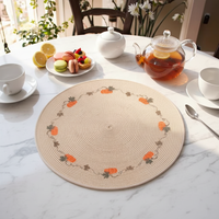 Sous-verres ronds en plastique tressé PP, thème citrouille élégant, non toxiques, Yichuan EM36, 32CM, 36CM, 38CM, tapis de décoration de table