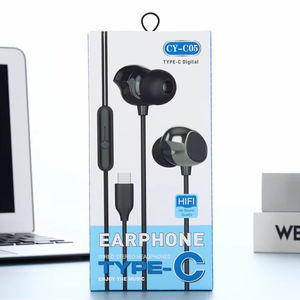 Auriculares intrauditivos con cable, micrófono deportivo con sonido claro, enchufe tipo C para iPhone, <span class=keywords><strong>Samsung</strong></span>, auriculares para juegos, música, Universal - Product Image 1