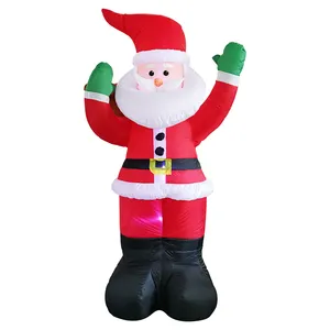 8 Ft Christmas Inflatable Santa Clause Air Blown LED Lights Decor Christmas Inflatables With Light For Christmas Party