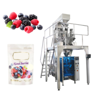 Máquina de envasado de frutos rojos congelados con pesadora multicabezal de 10/14/16 cabezales para ingredientes de batidos, frutas y verduras congeladas de 500g a 1kg