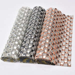 Autocollant auto-adhésif en strass, 24x40cm, 8Mm, 10Mm, carré en verre, cristal, garniture en maille, feuille de tissu, bricolage, application pour sacs, robe, artisanat - Product Image 4