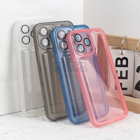 Bonbons antichoc coloré pare-chocs coque de téléphone transparente pour iphone 16 15 13 14 12 11 pro xr x xs max 8 7 plus avec protecteur d'objectif