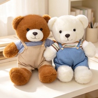 Oso de Peluche Vestido, Juguete de Peluche Suave y Esponjoso, Muñeco de Oso Sentado con Traje para Decoración de Sofá, Regalo de Cumpleaños para Niños