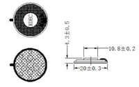 XDEC 32T 20mm 32 20mW/30mW MAX Unit Speaker Headphone MINI dengan SPL 113B Distorsi 10% Frekuensi 350Hz