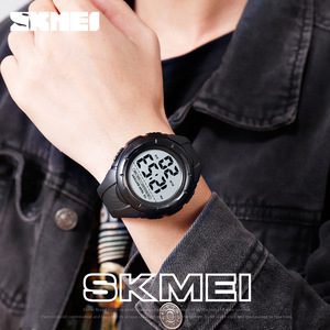 Skmei Digital Watch Men Black Military Green 3Bar Water Resistant <b>Led</b> <b>Backlight</b> Dual Time Alarm Sports Watch - Product Image 2