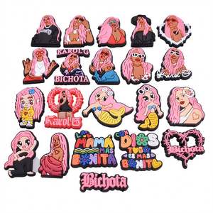 Nuevo diseño Pvc moda chica zapato encantos Karol G zapato cantante encantos rojo rosa accesorios para el cabello <span class=keywords><strong>Harry</strong></span> estilo decoración encanto - Product Image 5