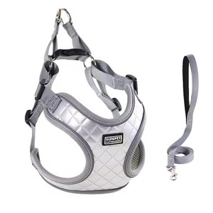 Fabricant Vente en gros Petit/Grand ensemble <span class=keywords><strong>harnais</strong></span> et laisse pour chien Gilet en nylon imperméable à l'eau en maille réfléchissante respirante pour chats marchant - Product Image 2