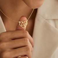 Collar con Colgante de Doble Pieza con Letra de Corazón en Acero Inoxidable, Regalos para el Día de San Valentín con Certificación CE