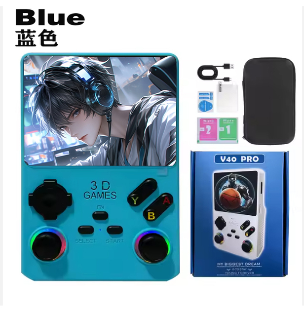 G-011 3.5'' IPS V40 PRO Handheld Game Console Supports NES//SFC Wi-Fi 4GB RAM 3800mAh Battery Built-in 10,000 Games