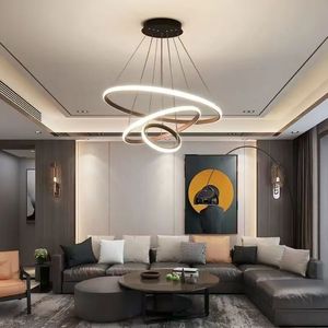 <span class=keywords><strong>Lampadario</strong></span> <span class=keywords><strong>a</strong></span> sospensione moderno di lusso in acrilico <span class=keywords><strong>a</strong></span> 3 anelli dorati 220V, <span class=keywords><strong>a</strong></span> LED circolare, per decorazioni casa e hotel, altezza regolabile - Product Image 6