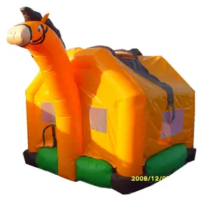 Orange inflatable bouncy castle for kids
