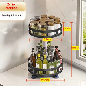 Estante Giratorio de Acero al Carbono de Tres Niveles para Especias, Aceite y Sal, Ideal para Cocina y Otras Decoraciones del Hogar - Product Image 5
