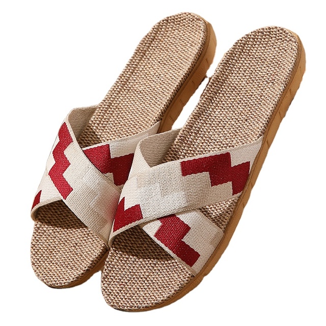Summer Hot Selling Women's Flat Bottom Slides Sandals Trendy Open Toe Indoor for Slippers with Non-Slip EVA Outsole