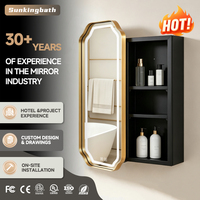 Mueble de Baño Moderno Europeo Personalizable, Montado en la Pared, con Espejo y Gabinete para Medicamentos con Iluminación LED, para Uso en Villas