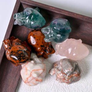 Figuras de Piedras Curativas de Cristal Natural, Talladas a Mano, Corazones de Cristal Multimaterial para Decoración y Elaboración de Regalos - Product Image 1