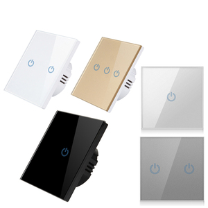 Cảm ứng ánh sáng chuyển đổi cảm biến EU tiêu chuẩn Tempered Crystal Glass bảng điều chỉnh 4 colorpower 1 Gang 1 cách <span class=keywords><strong>220V</strong></span> Tường Đèn Thiết bị chuyển mạch trên Off - Product Image 3