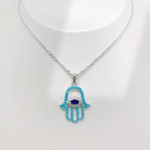 สร้อยคอเงินแท้ 925 ชุบทอง 18k ประดับพลอยไพลินสีน้ำเงินรูปตา พร้อมพู่ห้อย ดีไซน์สองชั้น แฟชั่นทันสมัย ราคาโรงงาน - Product Image 5