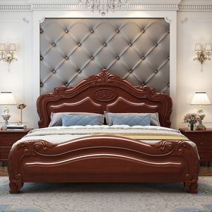 เตียงคิงไซส์ไม้เนื้อแข็งสไตล์ยุโรป เฟอร์นิเจอร์ห้องนอนหรูหรา เตียงควีนไซส์เรียบง่ายแบบนุ่ม เตียงเจ้าหญิงสำหรับงานแต่งงาน เตียงคู่ไม้โอ๊ค - Product Image 4