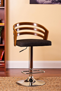 Modern Solid Wood <b>Back</b> Adjustable Swivel <b>Bar</b> <b>Stool</b> with Metal Base Lightweight Design for Home <b>Bar</b> & Dining - Product Image 6