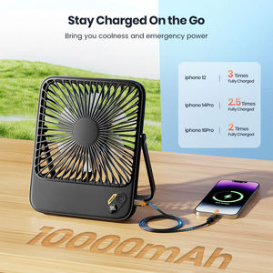 พัดลมตั้งโต๊ะรุ่นใหม่ปี 2025 ความจุ 10000mAh ดีไซน์บางเฉียบ พร้อมพาวเวอร์แบงค์ ทำงานเงียบ แบตเตอรี่ใช้งานได้นานขึ้น รับผลิตแบบ OEM/ODM - Product Image 4