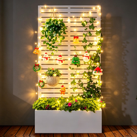 Nouvelle Conception - Jardinière en Métal Blanc - Protection de la Vie Privée - Étanche - Grande Jardinière en Aluminium avec Treillis - Pour Décorations de Noël