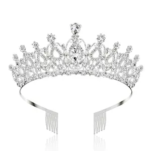 Finestyle क्रिस्टल मुकुट और Tiaras लड़की या महिलाओं के लिए कंघी के साथ जन्मदिन हेलोवीन पार्टी वैलेंटाइन उपहार शादी Tiaras