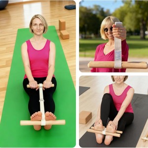 Barra de estiramiento de madera con banda de resistencia, equipo de ejercicio portátil para fitness de articulaciones de hombros y moldeamiento corporal - Product Image 4