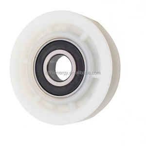 Roda <span class=keywords><strong>Pulley</strong></span> Plastik Bulat Nylon 8x30x10mm dengan Bantalan untuk Sistem Pengangkat Pintu Geser dan Jendela - Product Image 1