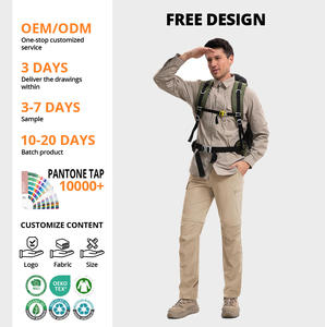 사용자 정의 야외 남자의 블랙 카키 컨버터블 분리형 6 포켓 통기성 지퍼 오프 방수 캐주얼화물 바지 남성 - Product Image 2