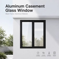 Nouvelle conception de fenêtre à battant en aluminium durable, résistante à la rouille et à la corrosion, avec revêtement en poudre pour villa