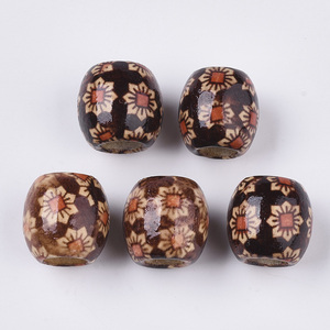 <span class=keywords><strong>Pandahall</strong></span> - Cuentas de Madera Natural Impresas de 16 mm, de Colores Mezclados, con Orificio Grande - Product Image 3