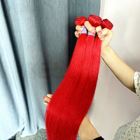 Paket Rambut Lurus Burgundy 99J Asli Brasil dengan Closure, Vendor Ekstensi Rambut Manusia Mentah Brasil