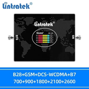 Lintratek dernier répéteur/amplificateur de signal mobile LCD GSM LTE <span class=keywords><strong>UMTS</strong></span> 5 bandes 800/<span class=keywords><strong>900</strong></span>/1800/<span class=keywords><strong>2100</strong></span>/2600mhz 2G 3G 4G AGC+MGC - Product Image 2