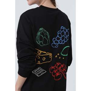Tunique pour femme avec broderie de raisins à l'avant et de fruits à l'arrière - 10653TUN - NOIR - Product Image 6